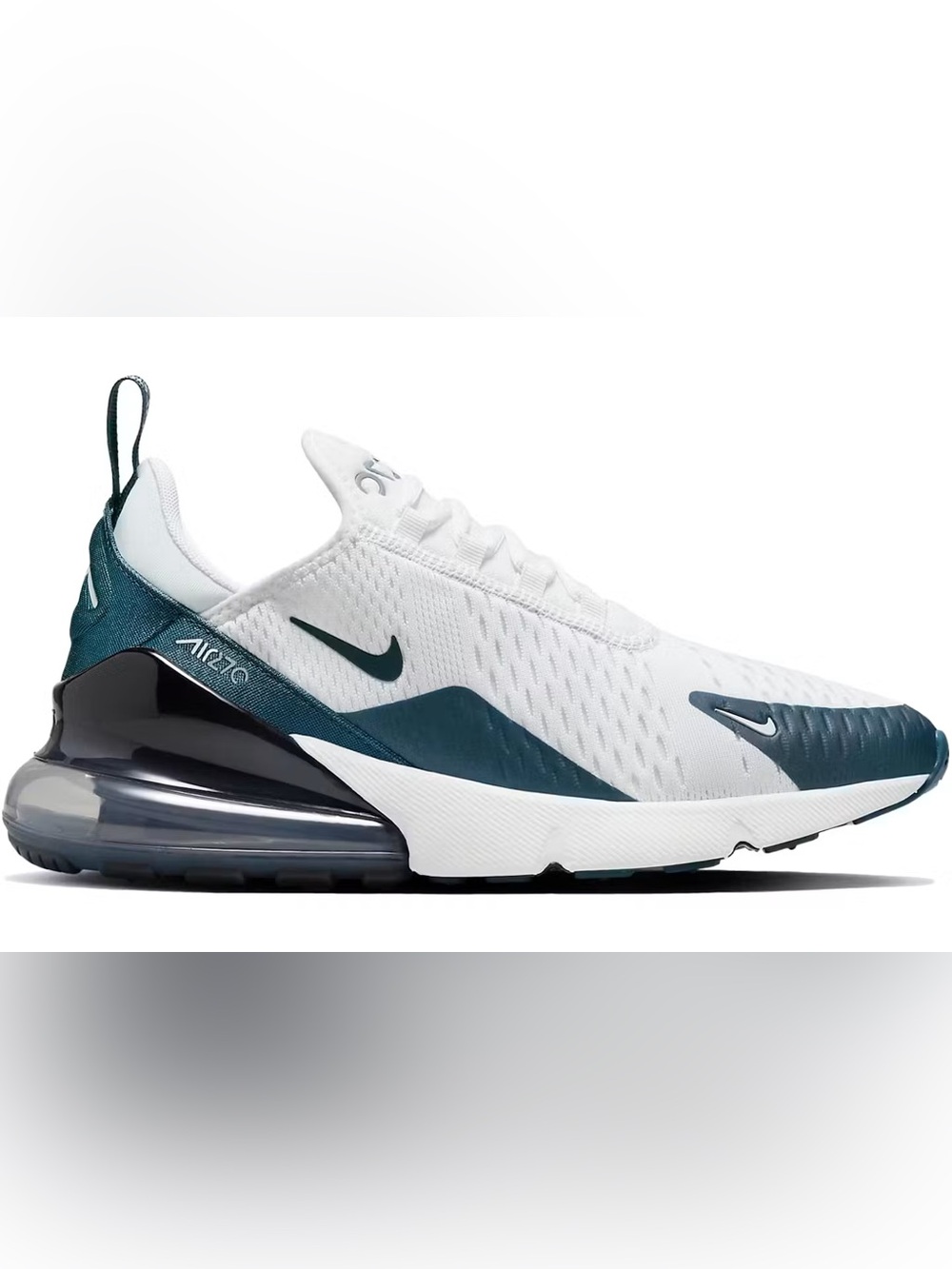 Nike Air Max 270 White Armory Navy Ashen Slate Women's Size 10 HQ1646-100 NEW